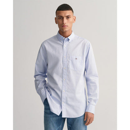 Pale Blue - Front - Gant Mens Poplin Shirt