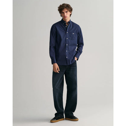 Navy - Back - Gant Mens Poplin Shirt