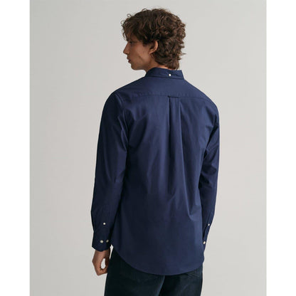Navy - Side - Gant Mens Poplin Shirt