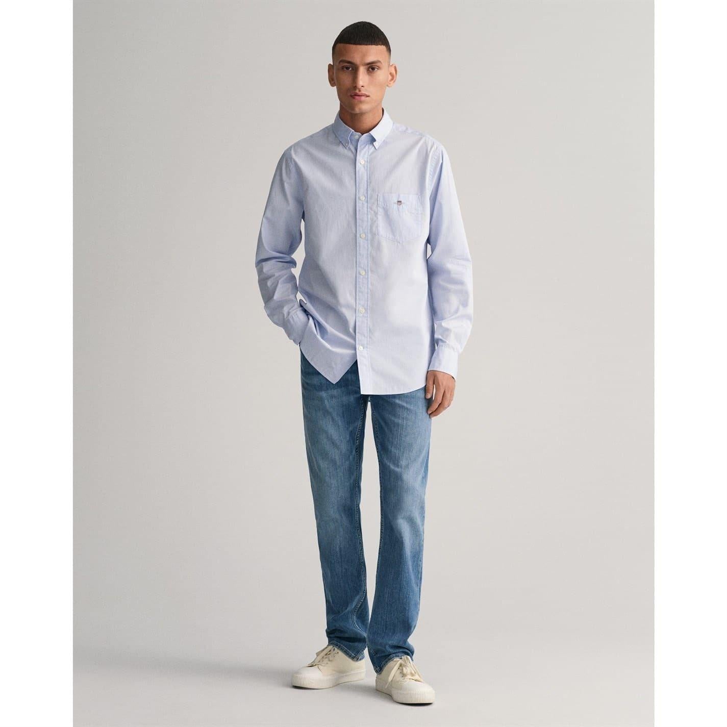 Pale Blue - Back - Gant Mens Poplin Shirt