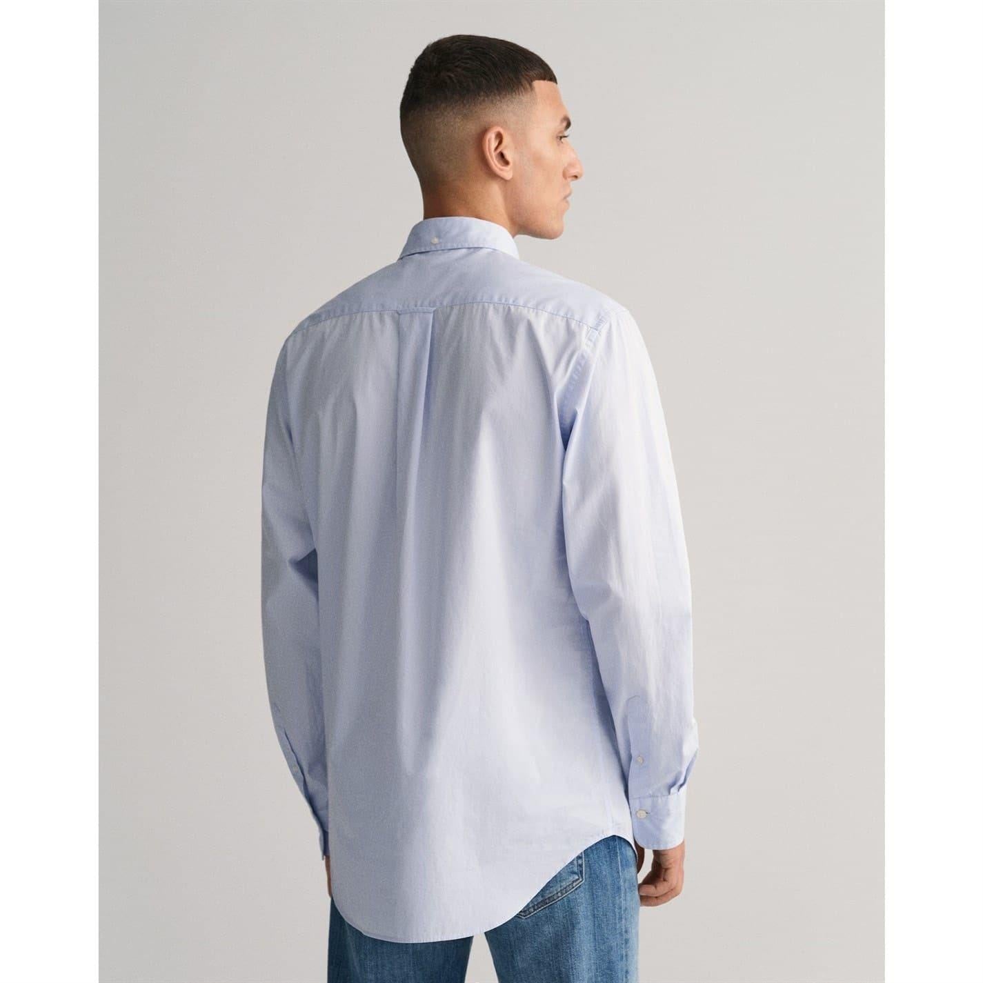 Pale Blue - Side - Gant Mens Poplin Shirt