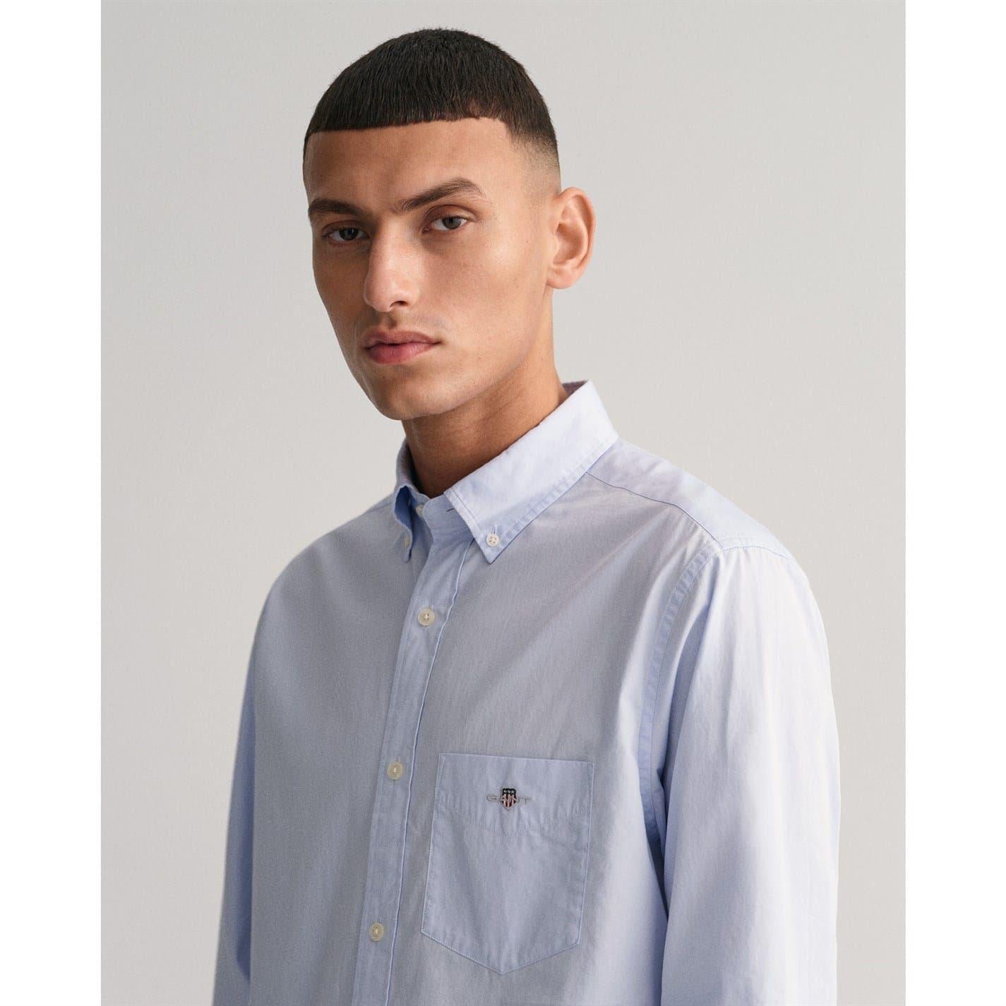 Pale Blue - Lifestyle - Gant Mens Poplin Shirt
