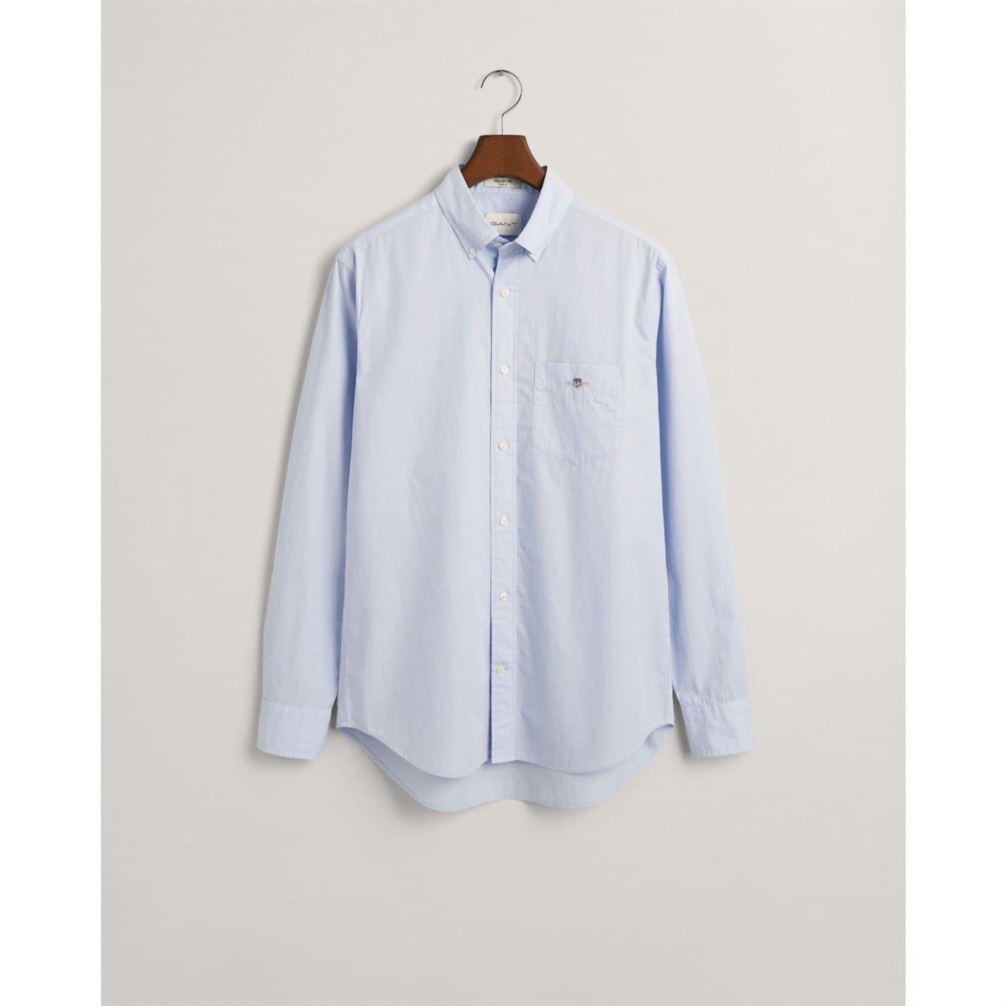 Pale Blue - Pack Shot - Gant Mens Poplin Shirt