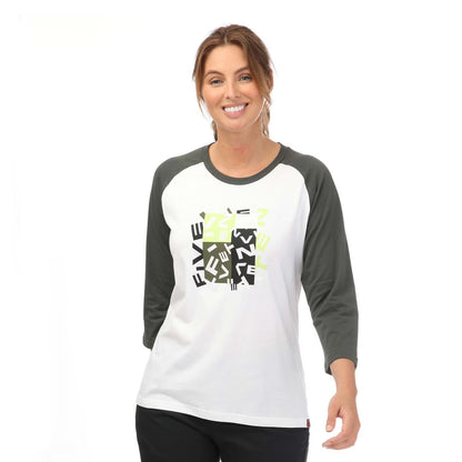 White-Green - Front - Five Ten Womens-Ladies The Branded T-Shirt