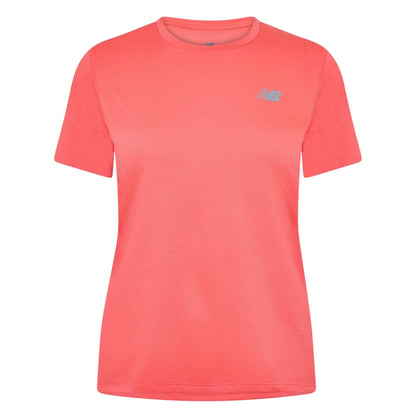 Coral - Front - New Balance Womens-Ladies Crew Neck Regular Athletic Top