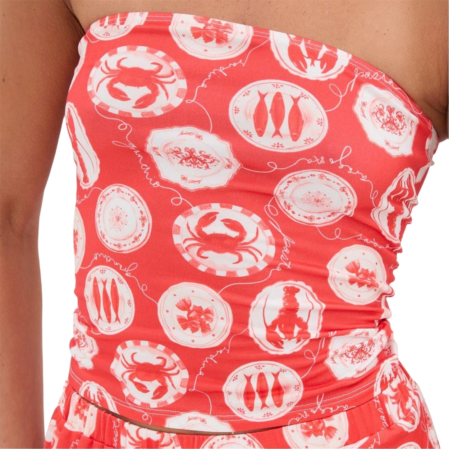 Red - Side - I Saw It First Womens-Ladies All-Over Print Tube Top