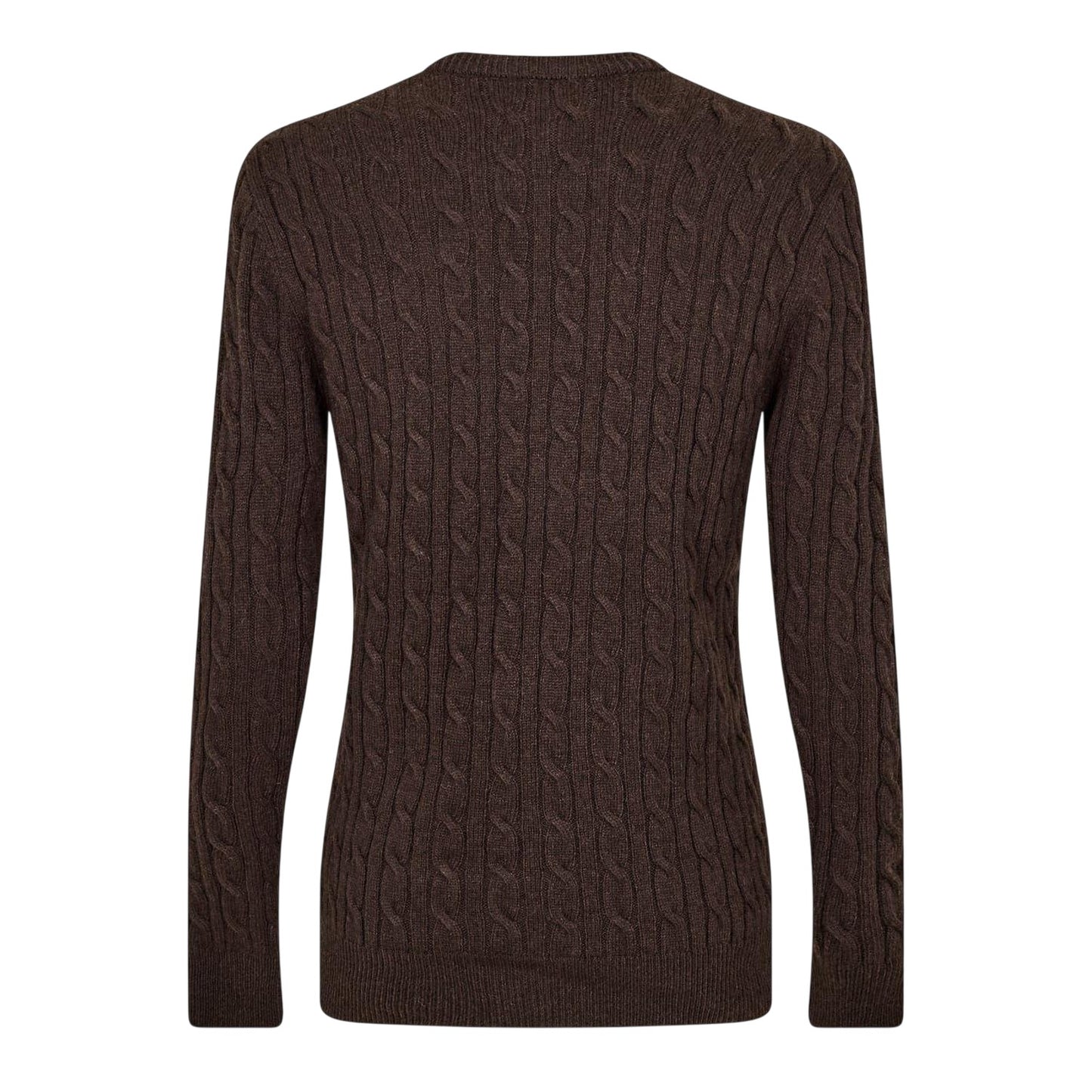 Black Coffee - Back - Jack Wills Mens Marlow Cable Knit Merino Wool Jumper