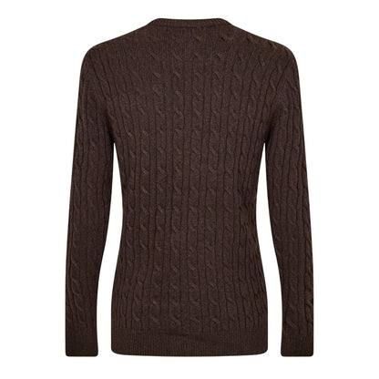 Black Coffee - Back - Jack Wills Mens Marlow Cable Knit Merino Wool Jumper