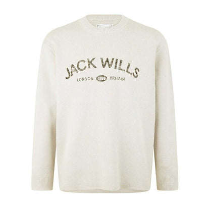 Willow - Front - Jack Wills Mens Logo Crew Neck Regular Jumper