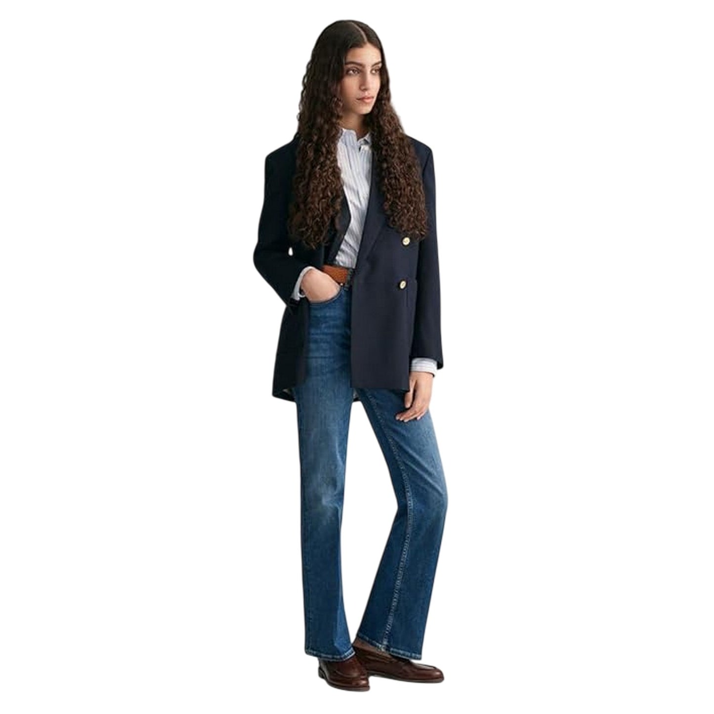 Light Blue - Pack Shot - Gant Womens-Ladies Summer Button-Down Shirt