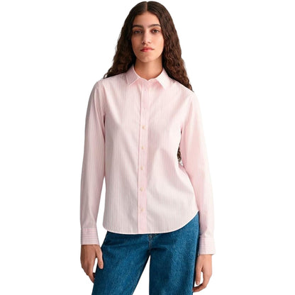 Light Pink - Side - Gant Womens-Ladies Summer Button-Down Shirt