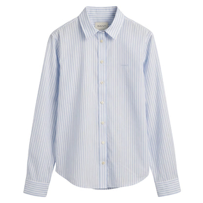 Light Blue - Front - Gant Womens-Ladies Summer Button-Down Shirt