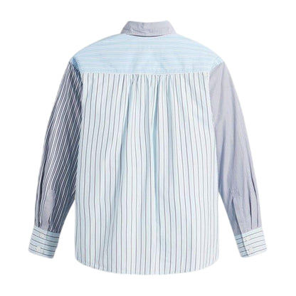 Blue Stripe - Back - Levis Womens-Ladies Nola Premium Cotton Oversized Shirt
