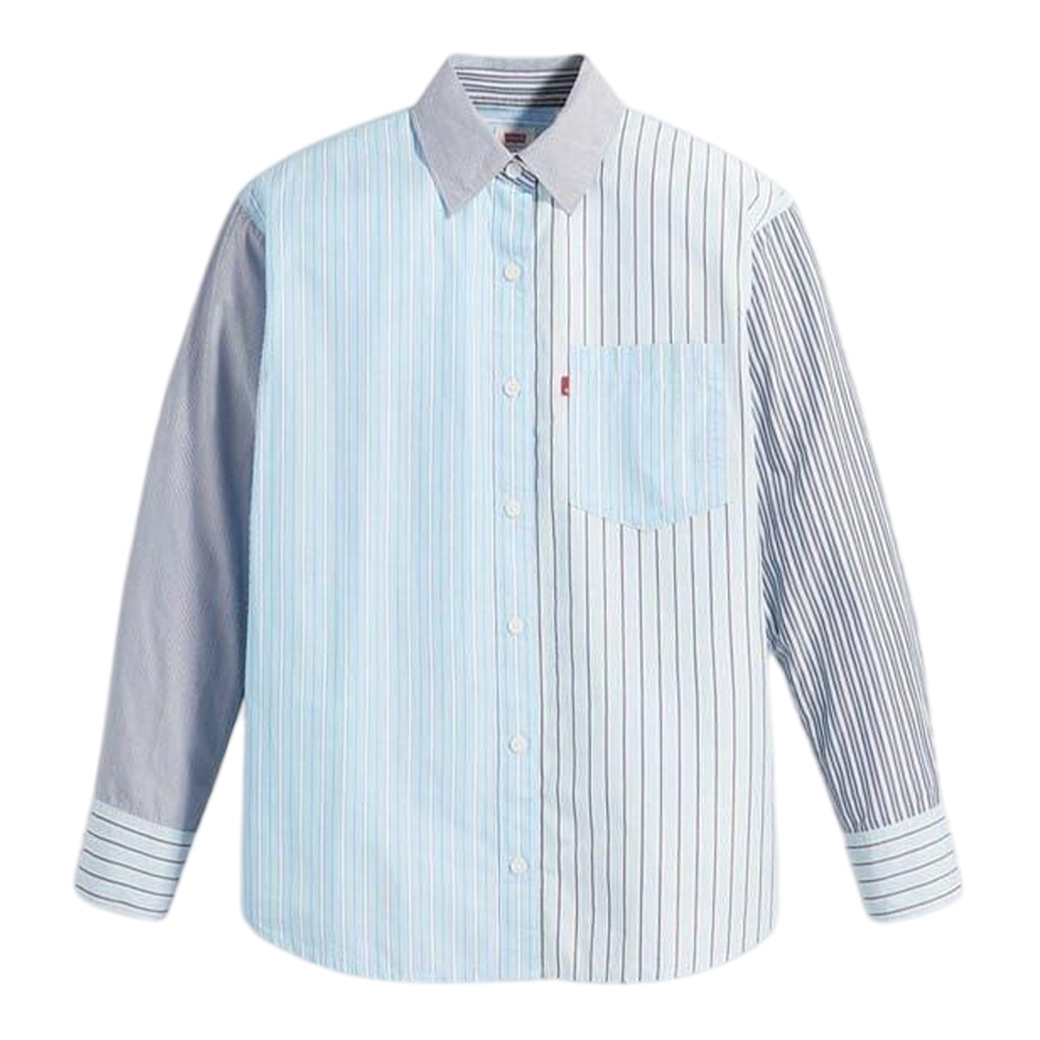 Blue Stripe - Front - Levis Womens-Ladies Nola Premium Cotton Oversized Shirt