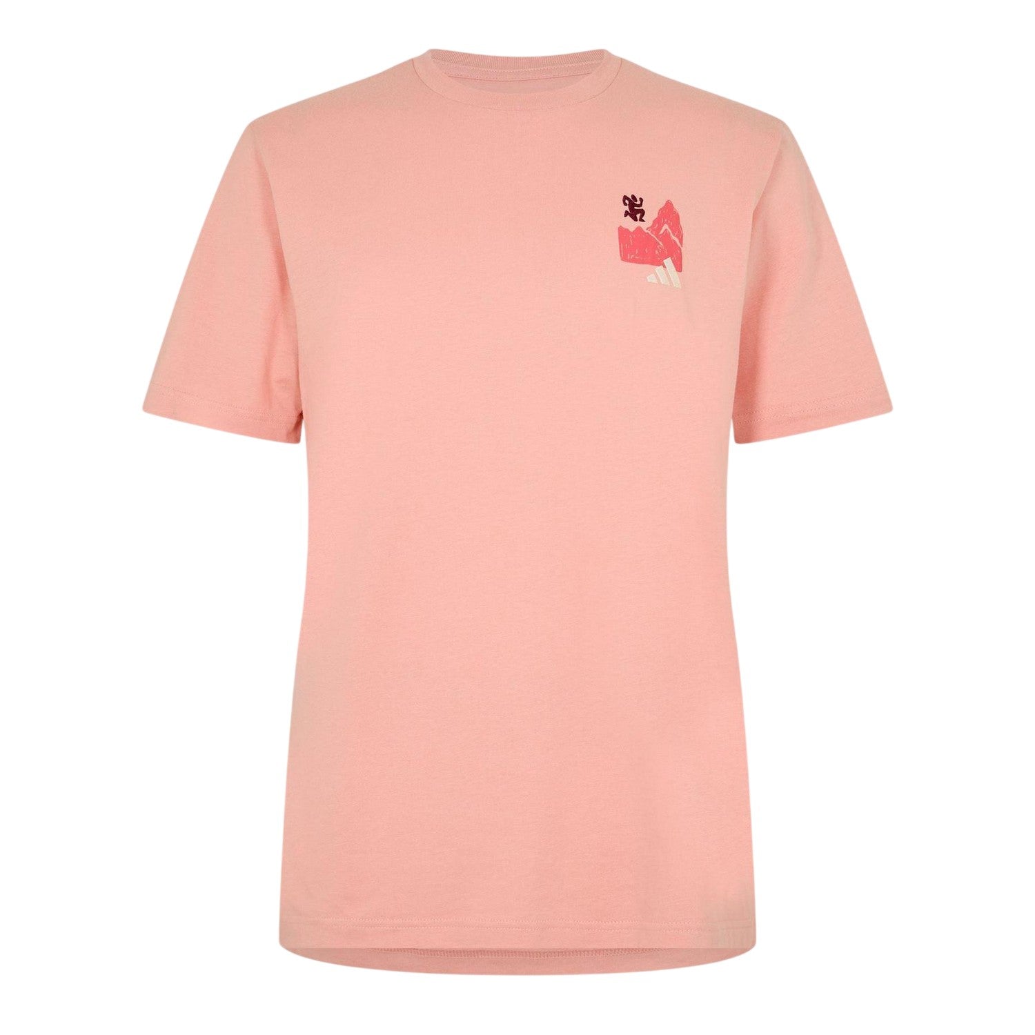 Pink - Front - Adidas Mens Logo Cotton T-Shirt