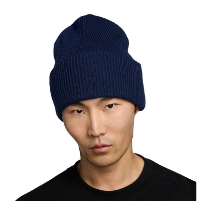 Midnight Navy - Side - Nike Plain Turned Up Cuff Beanie