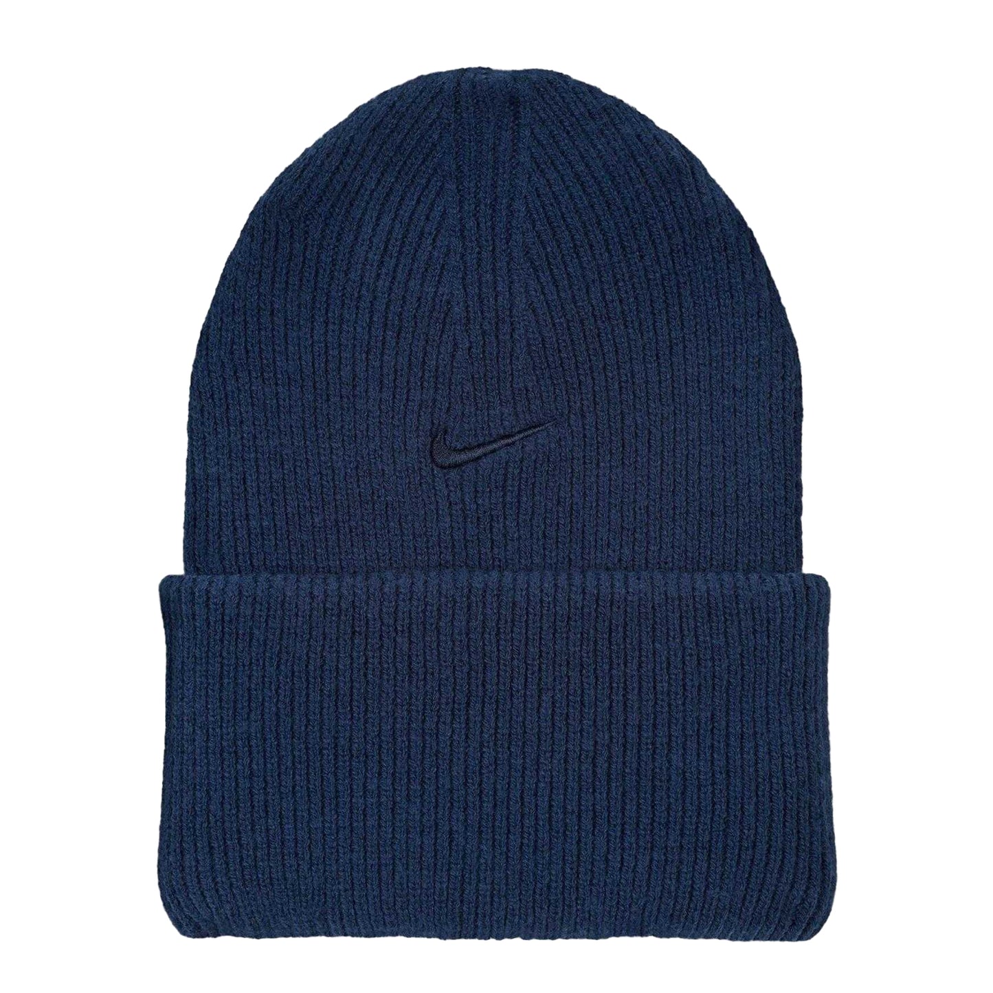 Midnight Navy - Front - Nike Plain Turned Up Cuff Beanie