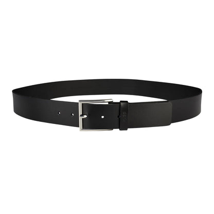 Black - Back - Hugo Boss Mens Giaspo Leather Belt