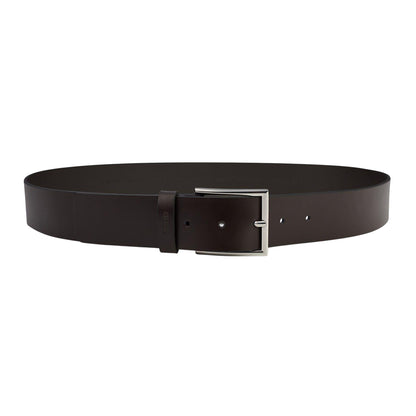 Brown - Back - Hugo Boss Mens Giaspo Leather Belt