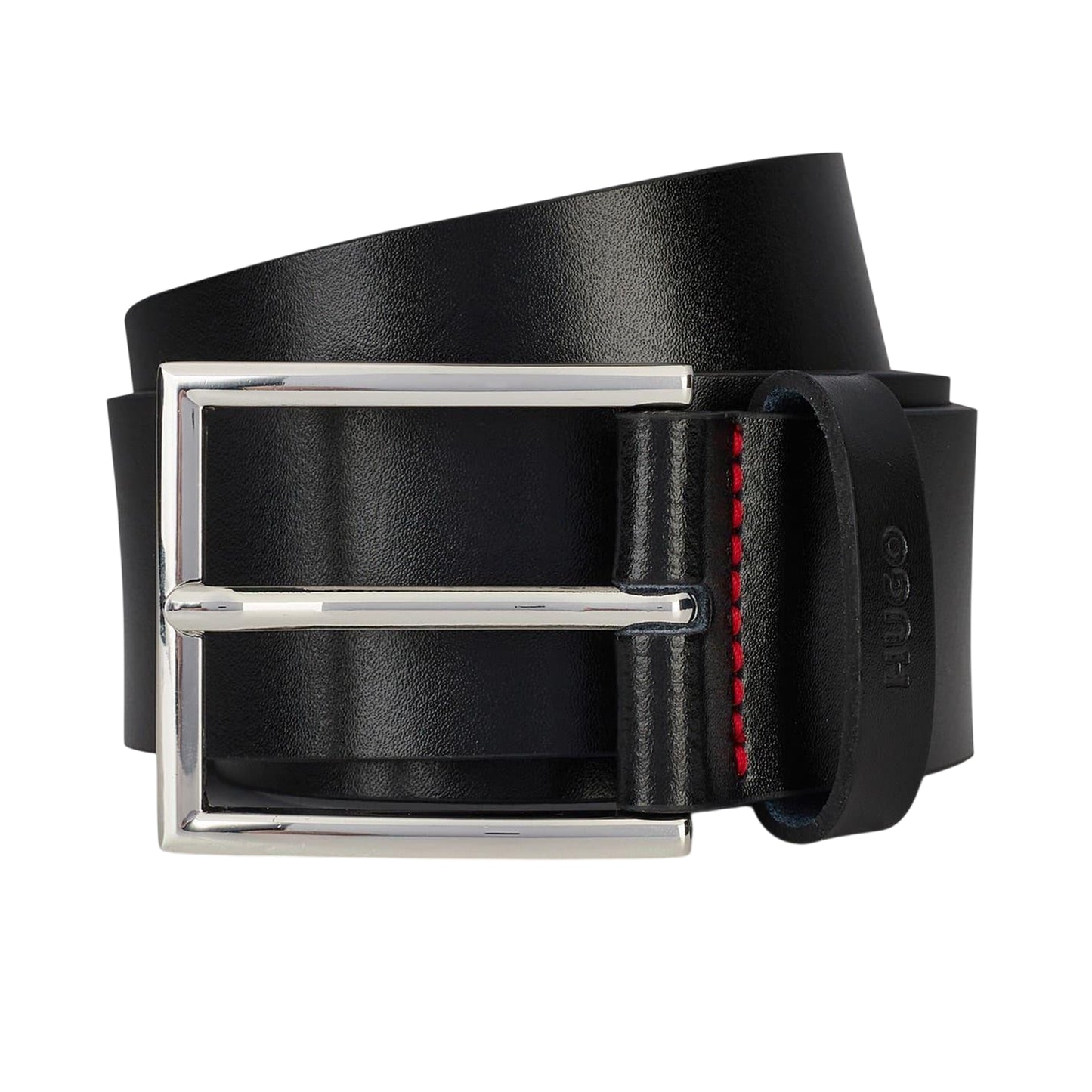 Black - Front - Hugo Boss Mens Giaspo Leather Belt