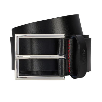 Black - Front - Hugo Boss Mens Giaspo Leather Belt
