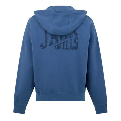 Indigo Blue - Back - Jack Wills Mens Logo Regular Drawstring Hoodie