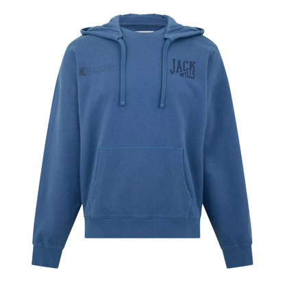 Indigo Blue - Front - Jack Wills Mens Logo Regular Drawstring Hoodie