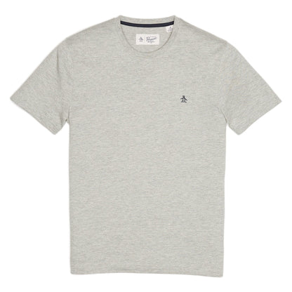 Grey - Front - Original Penguin Mens Pin Point Organic Cotton T-Shirt