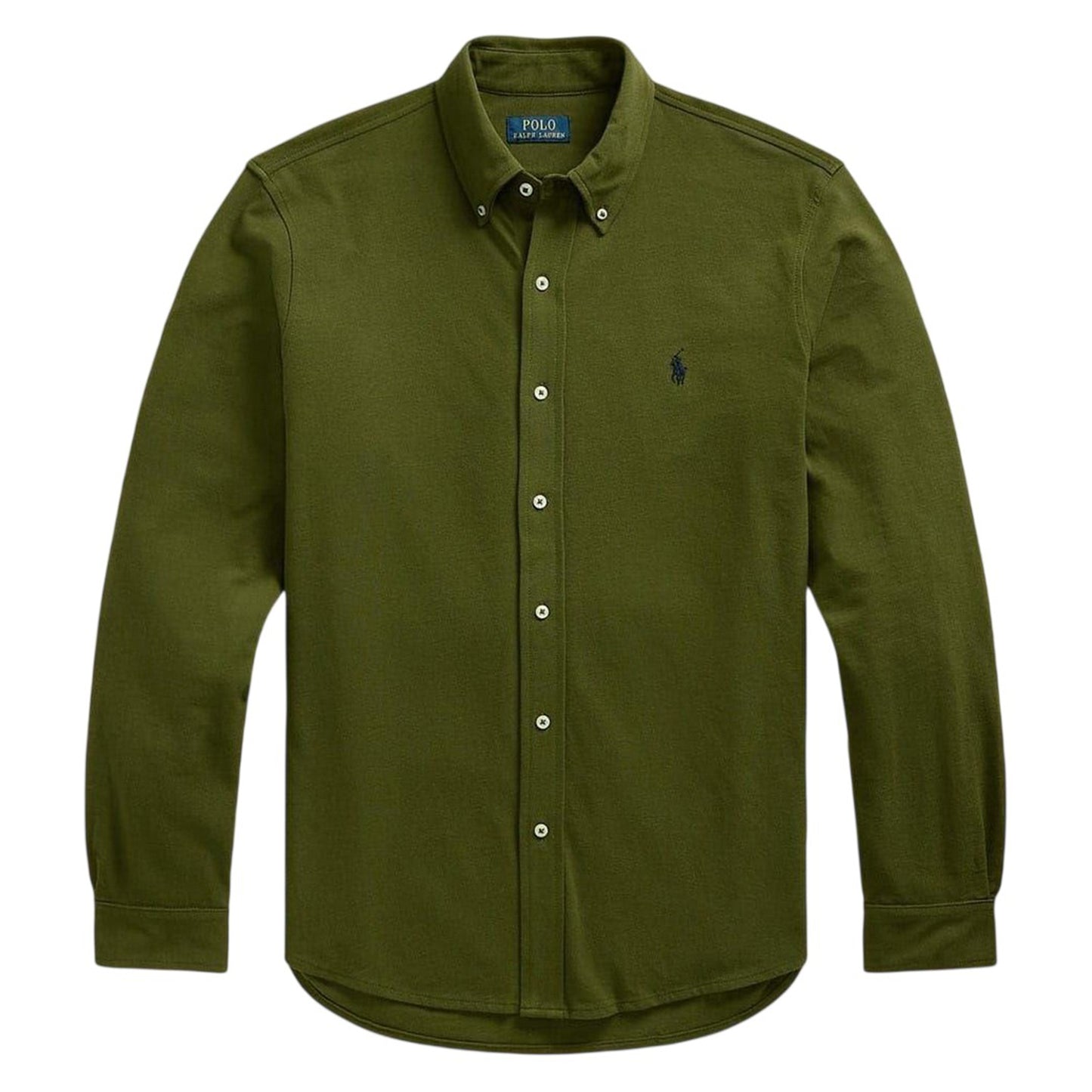 New Olive - Front - Ralph Lauren Mens Premium Cotton Button-Down Shirt