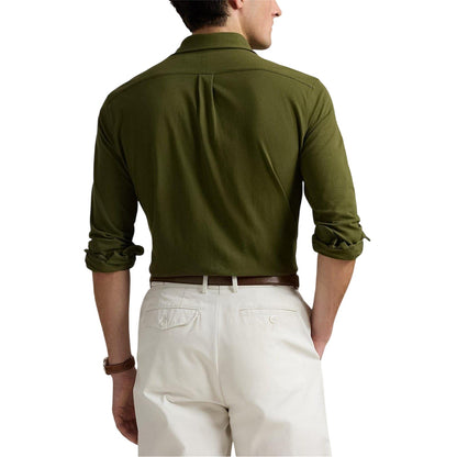 New Olive - Back - Ralph Lauren Mens Premium Cotton Button-Down Shirt