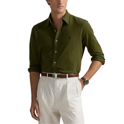 New Olive - Side - Ralph Lauren Mens Premium Cotton Button-Down Shirt