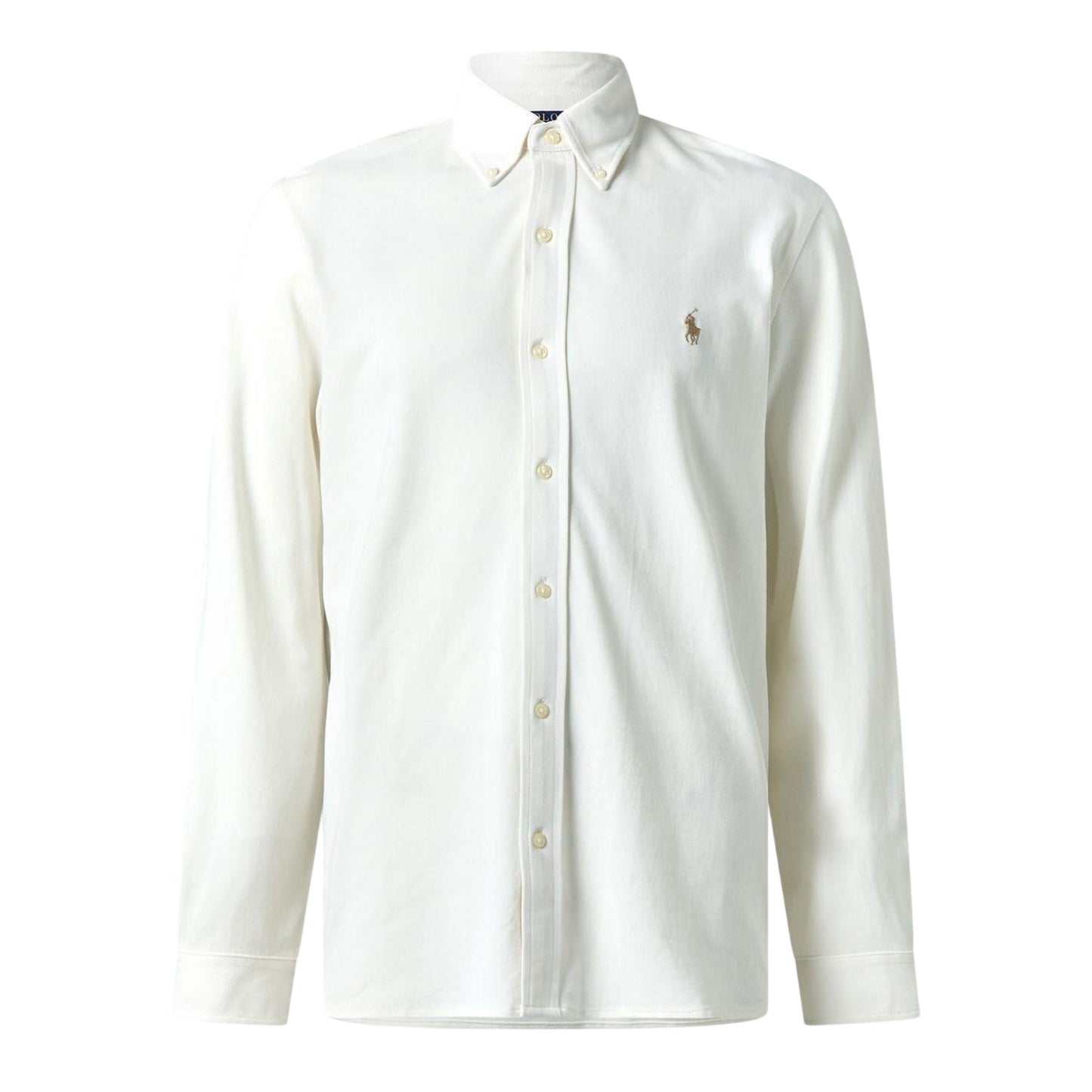 Pale Cream - Front - Ralph Lauren Mens Premium Cotton Button-Down Shirt