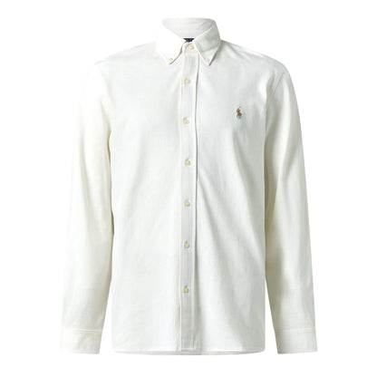 Pale Cream - Front - Ralph Lauren Mens Premium Cotton Button-Down Shirt