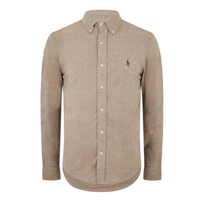 Brown - Front - Ralph Lauren Mens Premium Cotton Button-Down Shirt