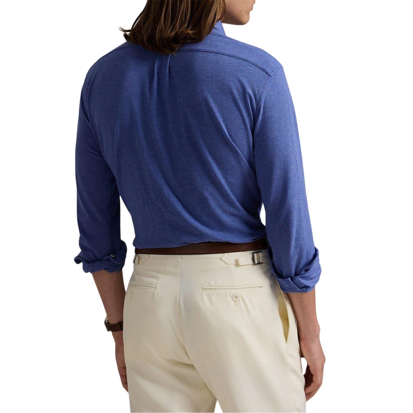 Royal Blue - Back - Ralph Lauren Mens Premium Cotton Button-Down Shirt