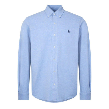 Blue Heather - Front - Ralph Lauren Mens Premium Cotton Button-Down Shirt