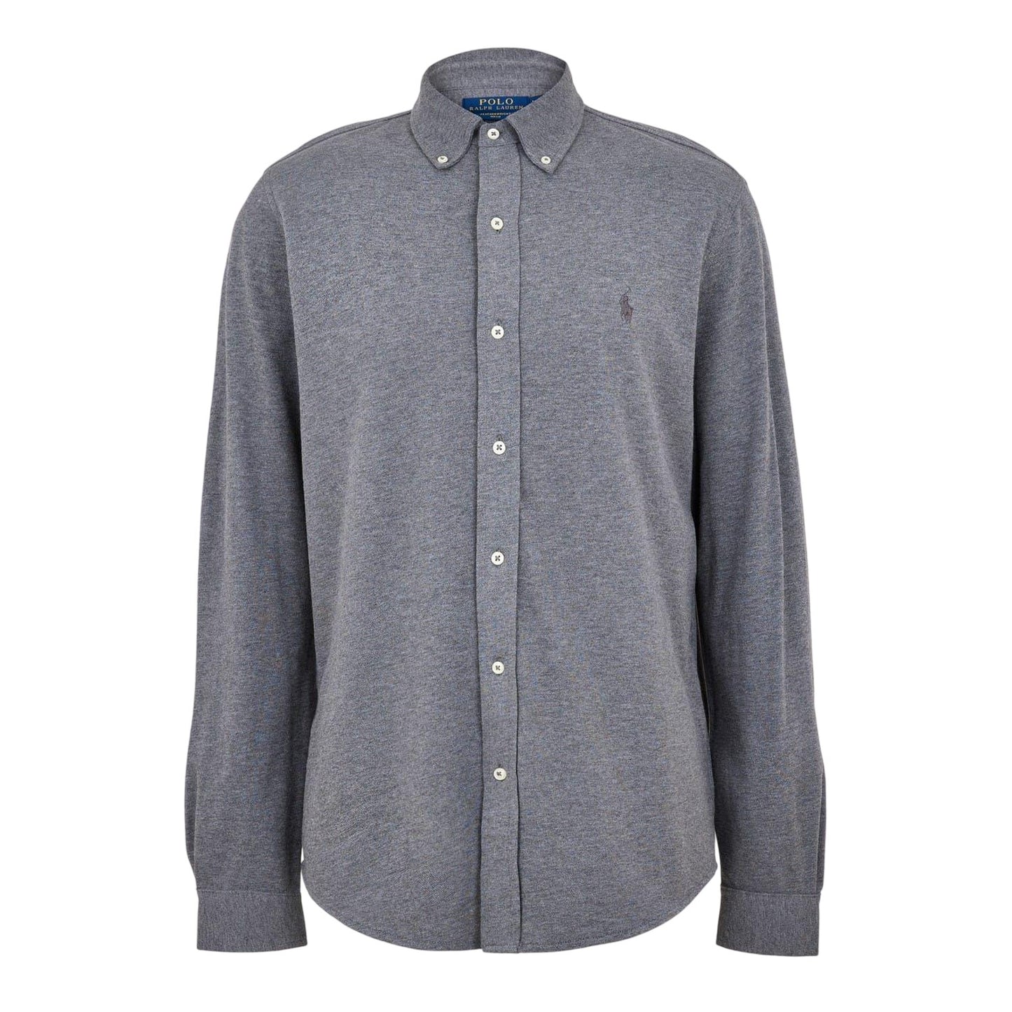 Flannel Grey - Front - Ralph Lauren Mens Premium Cotton Button-Down Shirt