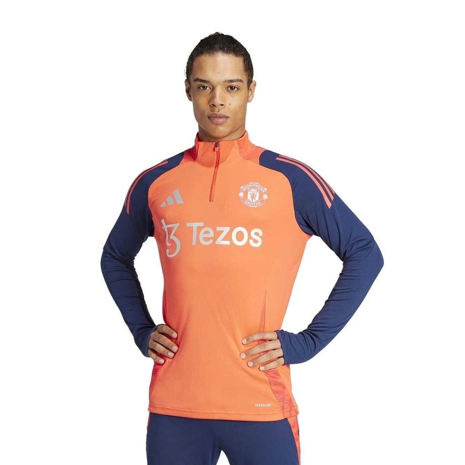 Bright Red-Indigo Print - Side - Adidas Unisex Adult Tiro 24-25 Manchester United FC Training Top