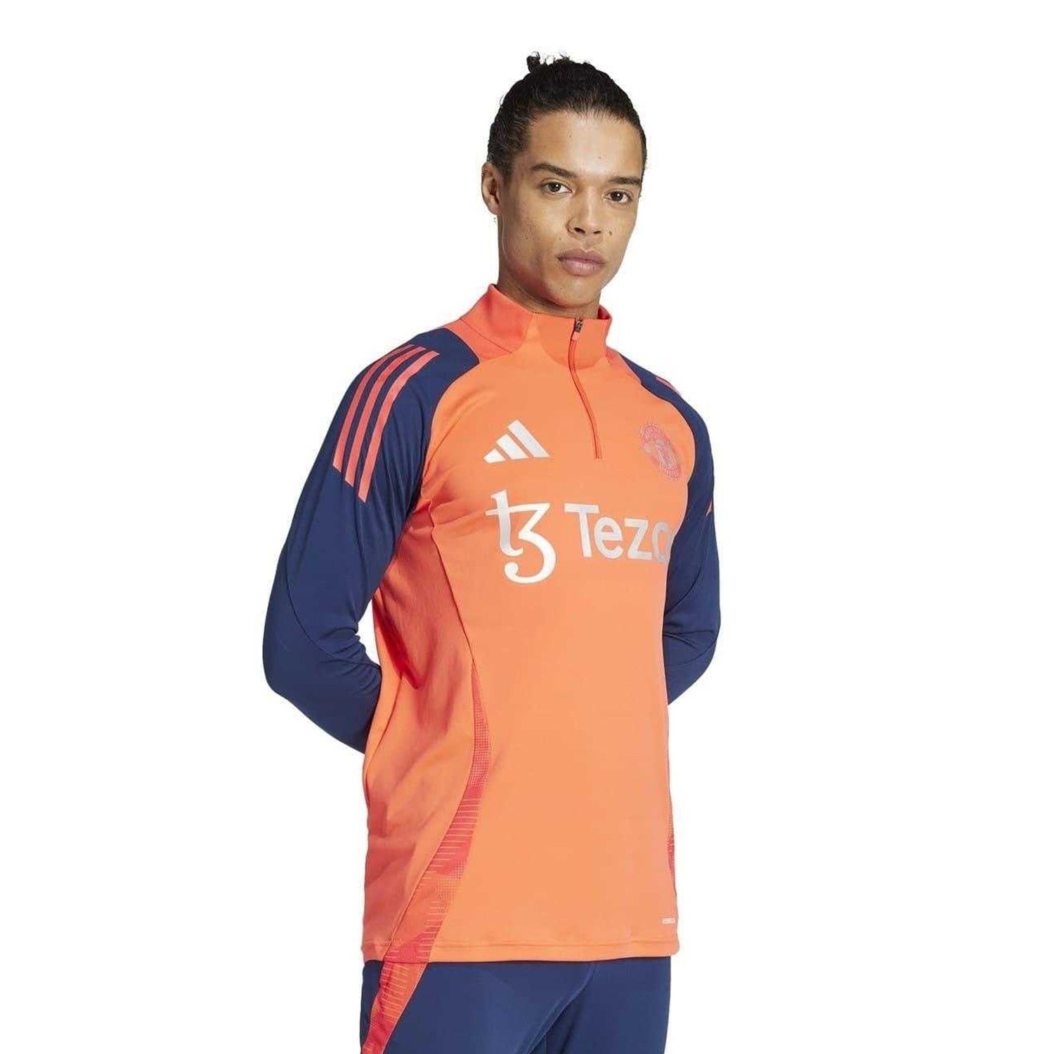 Bright Red-Indigo Print - Pack Shot - Adidas Unisex Adult Tiro 24-25 Manchester United FC Training Top