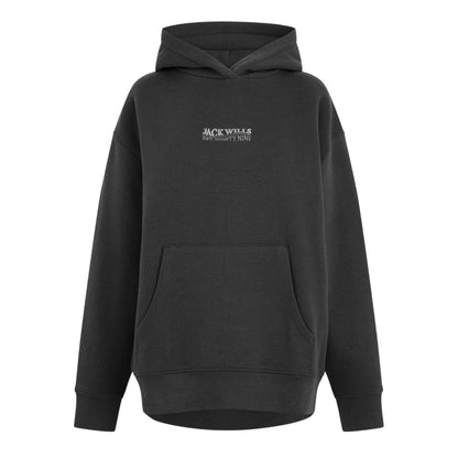 Grey - Front - Jack Wills Womens-Ladies Embroidered Relaxed Fit Hoodie