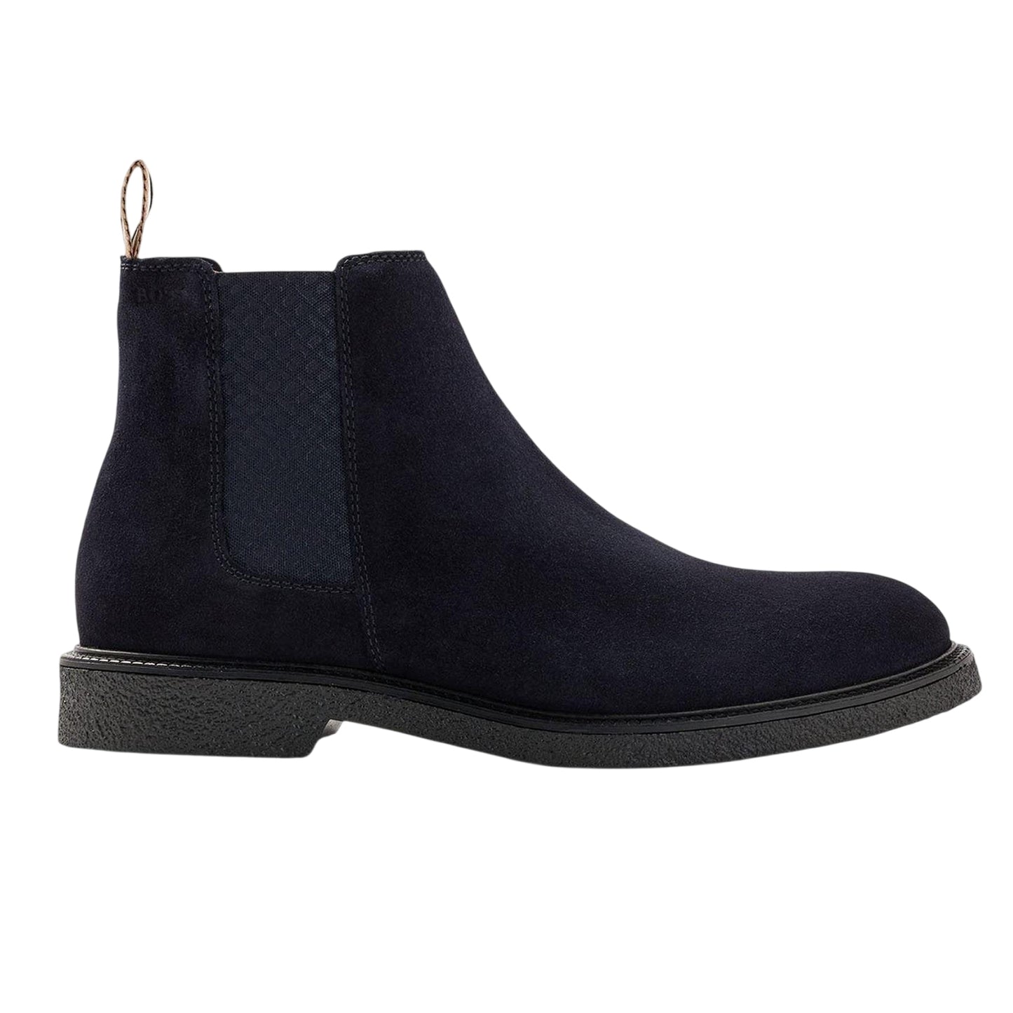 Dark Blue - Lifestyle - Boss Mens Embossed Suede Stitch Detail Chelsea Boots