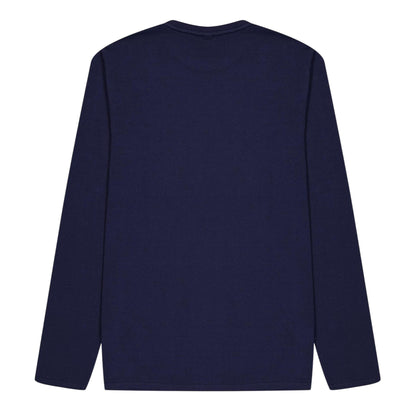 Navy - Back - Boss Childrens-Kids Logo Long-Sleeved T-Shirt