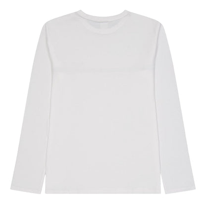 White - Back - Boss Childrens-Kids Logo Long-Sleeved T-Shirt