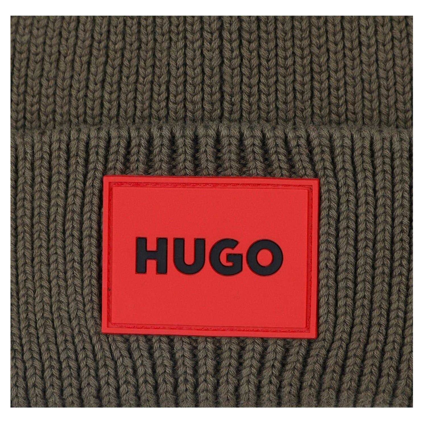 Kalamata - Side - Hugo Childrens-Kids Logo Ribbed Turned Up Cuff Beanie