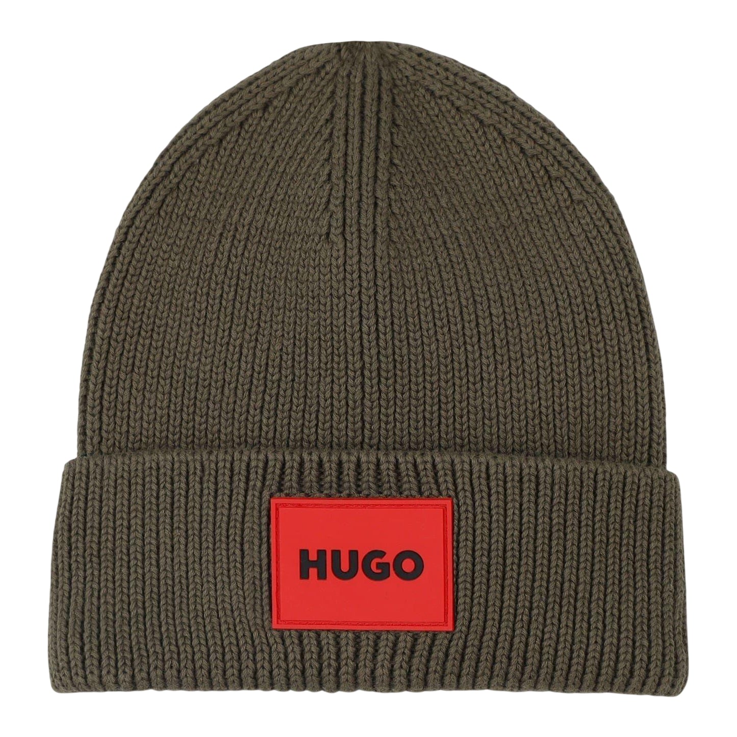 Kalamata - Front - Hugo Childrens-Kids Logo Ribbed Turned Up Cuff Beanie
