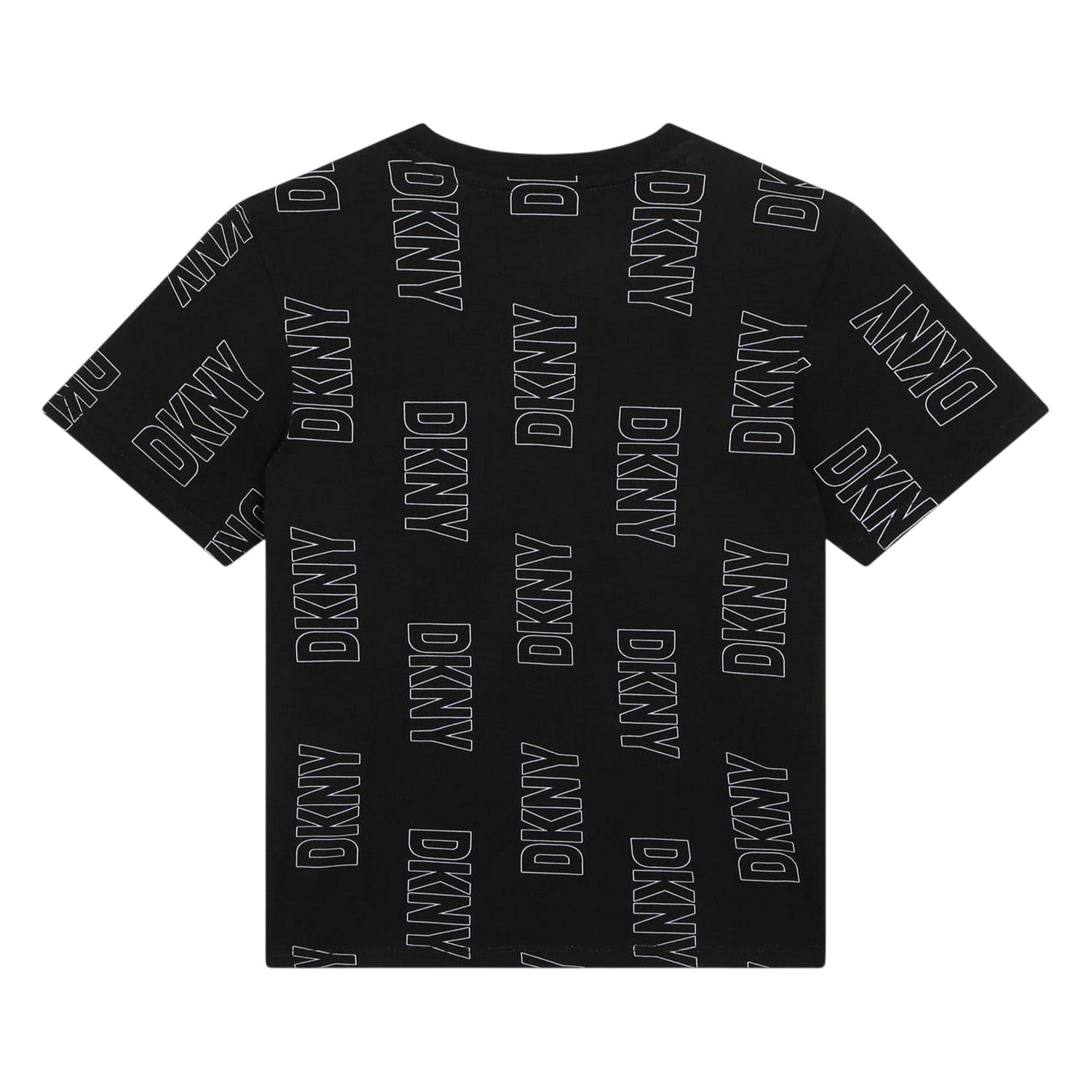 Black - Back - DKNY Childrens-Kids Crew Neck Regular Short-Sleeved T-Shirt