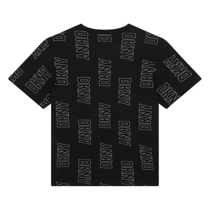 Black - Back - DKNY Childrens-Kids Crew Neck Regular Short-Sleeved T-Shirt