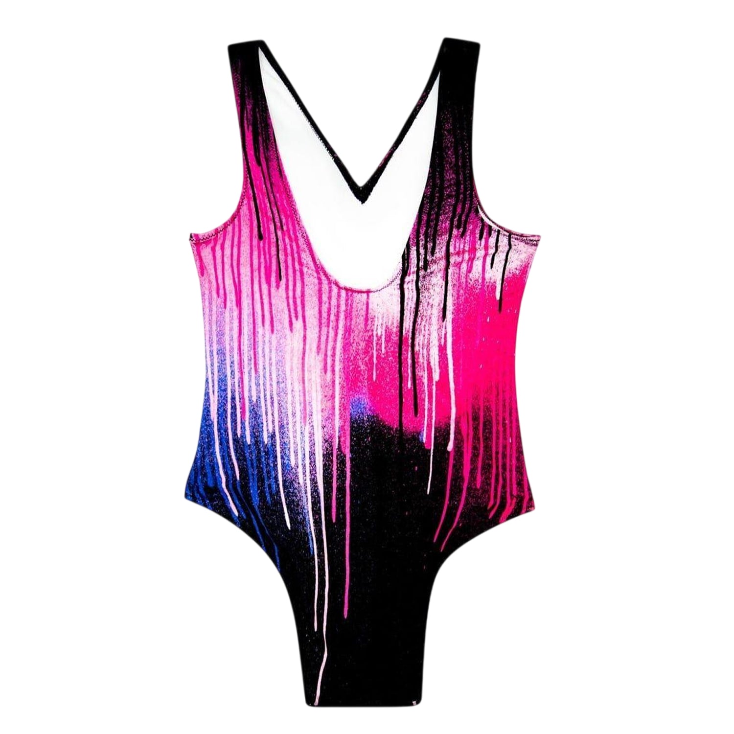 Multicoloured - Back - Hype Girls Graffiti Drips One Piece Swimsuit