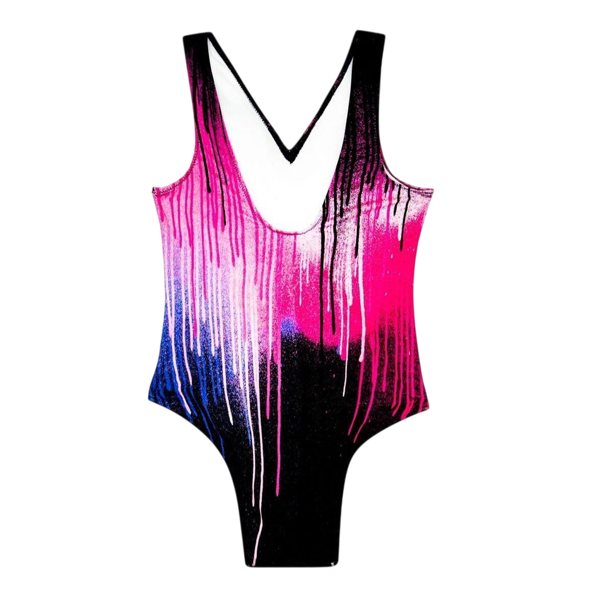 Multicoloured - Back - Hype Girls Graffiti Drips One Piece Swimsuit