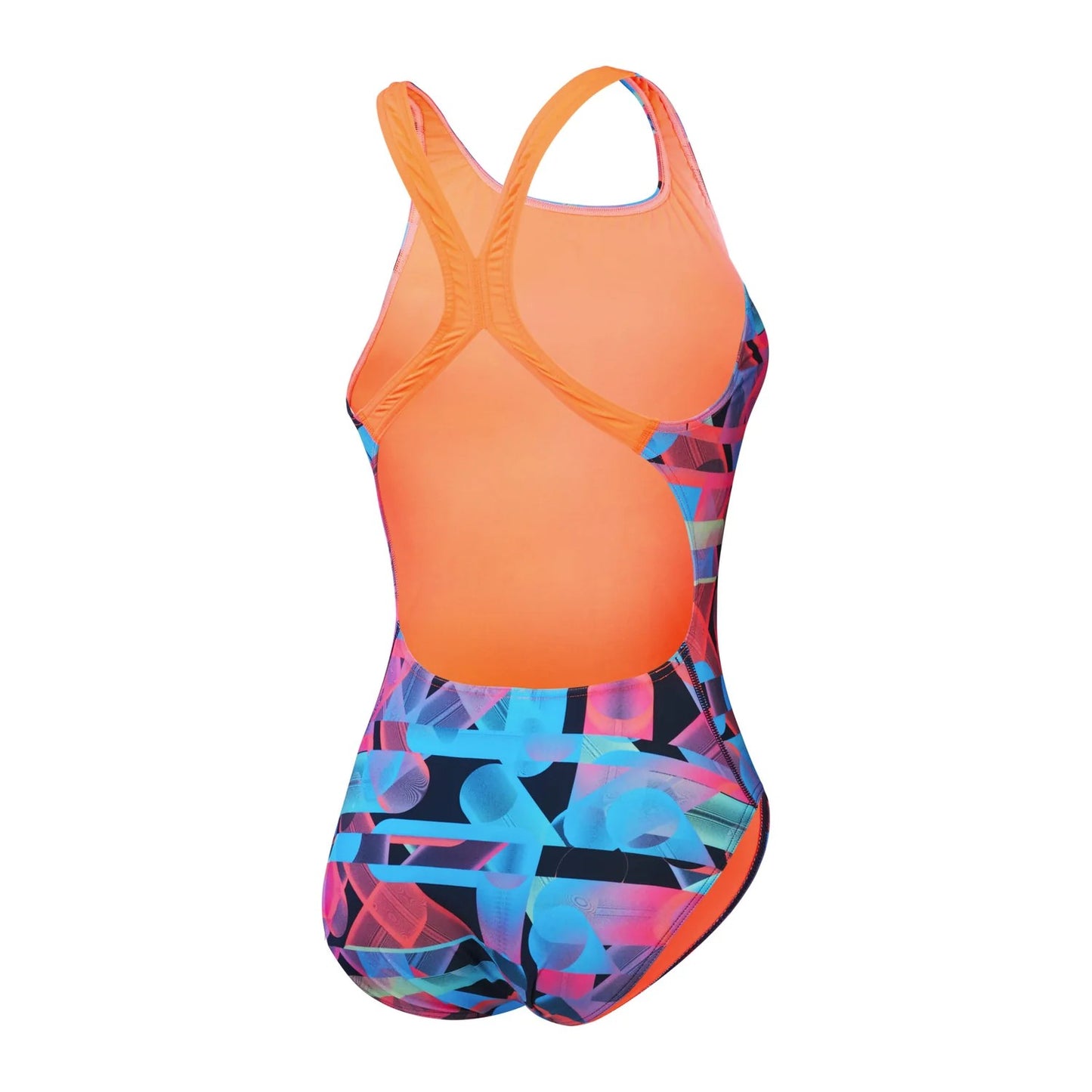Siren Red-Blue - Back - Speedo Womens-Ladies Graphic Print Racerback One Piece Swimsuit